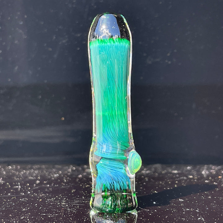 Thick Exp Green Chillum Glass Pipe Chuck Glass   