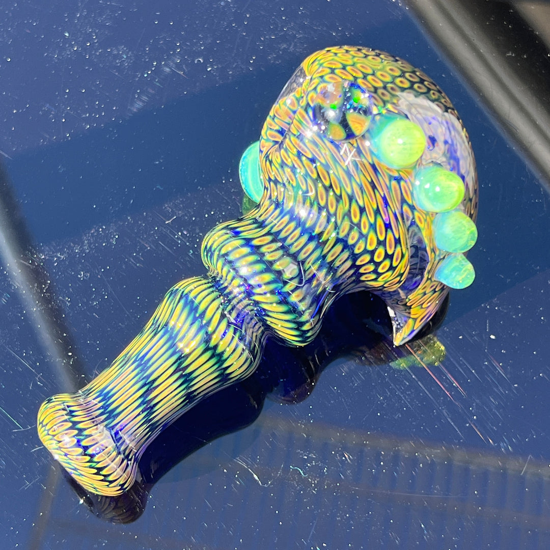 Snakeskin Spoon Large Glass Pipe Firekist Glass   