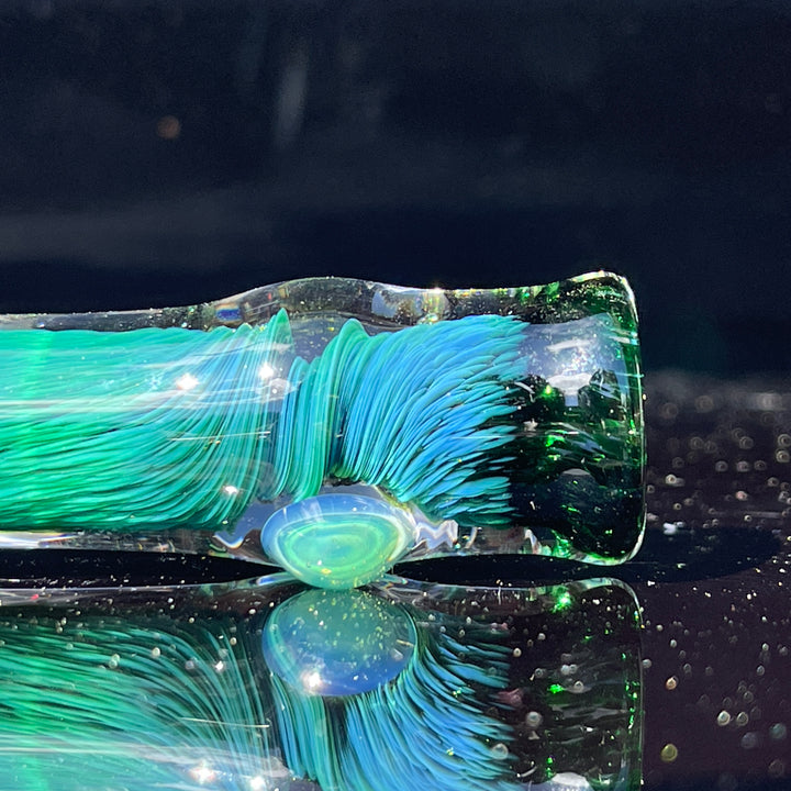 Thick Exp Green Chillum Glass Pipe Chuck Glass   