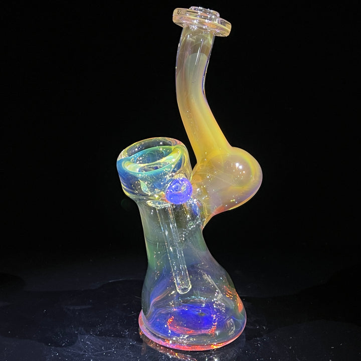 Gold Fume Bubbler with Lavender Carb Glass Pipe Cose Glass   