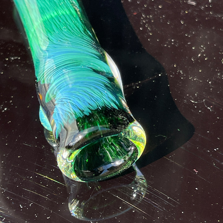 Thick Exp Green Chillum Glass Pipe Chuck Glass   