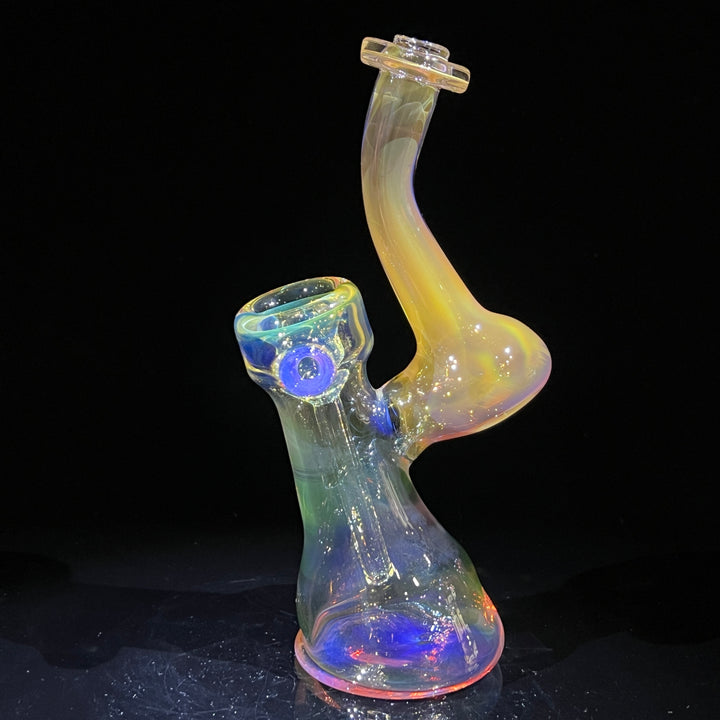 Gold Fume Bubbler with Lavender Carb Glass Pipe Cose Glass   