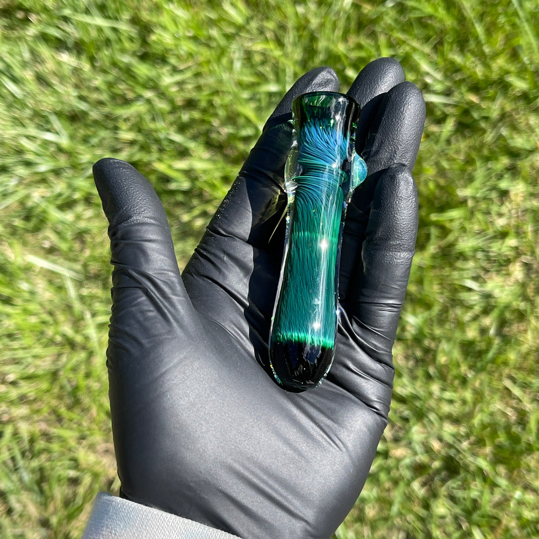 Thick Exp Green Chillum Glass Pipe Chuck Glass   