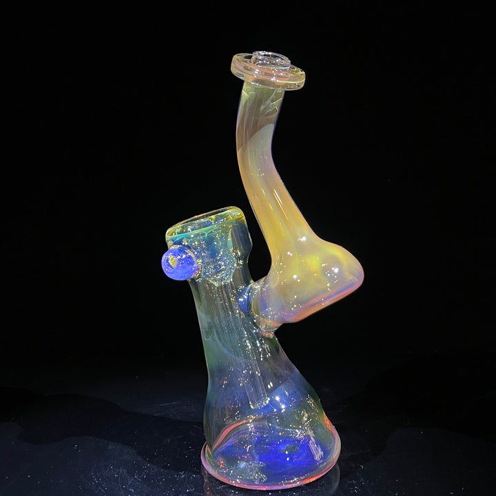 Gold Fume Bubbler with Lavender Carb Glass Pipe Cose Glass   