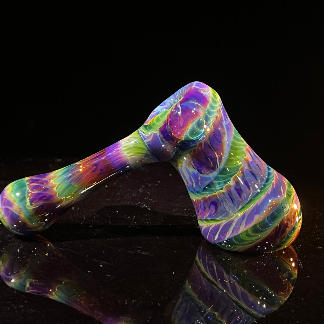 Purple Tie Dye Hammer Bubbler Glass Pipe Jedi Glassworks   