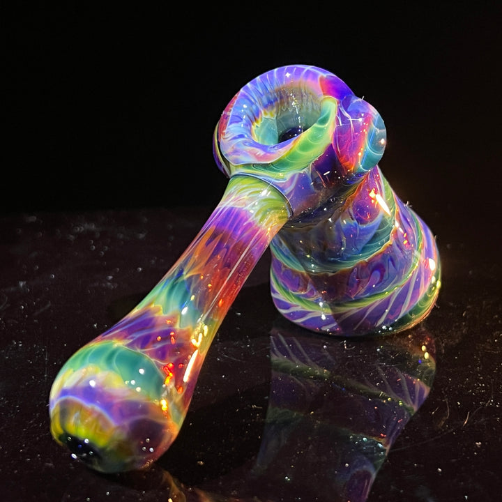 Purple Tie Dye Hammer Bubbler Glass Pipe Jedi Glassworks   