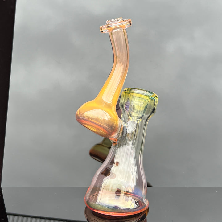 Gold Fume Bubbler with Lavender Carb Glass Pipe Cose Glass   