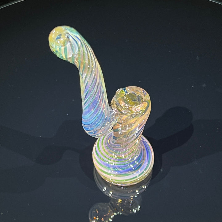 Thick Fumed Sherlock Bubbler Glass Pipe Chuck Glass