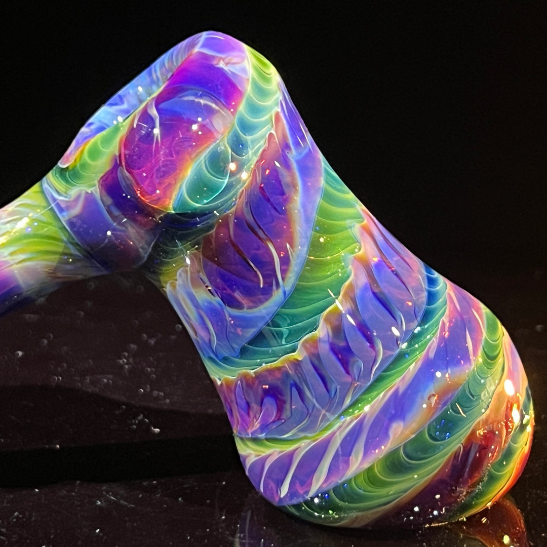 Purple Tie Dye Hammer Bubbler Glass Pipe Jedi Glassworks   