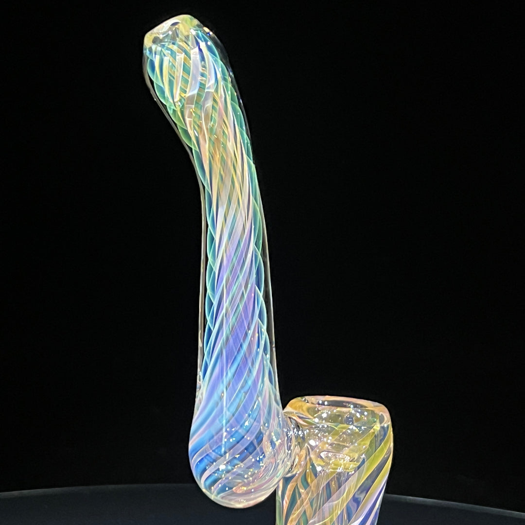 Thick Fumed Sherlock Bubbler Glass Pipe Chuck Glass