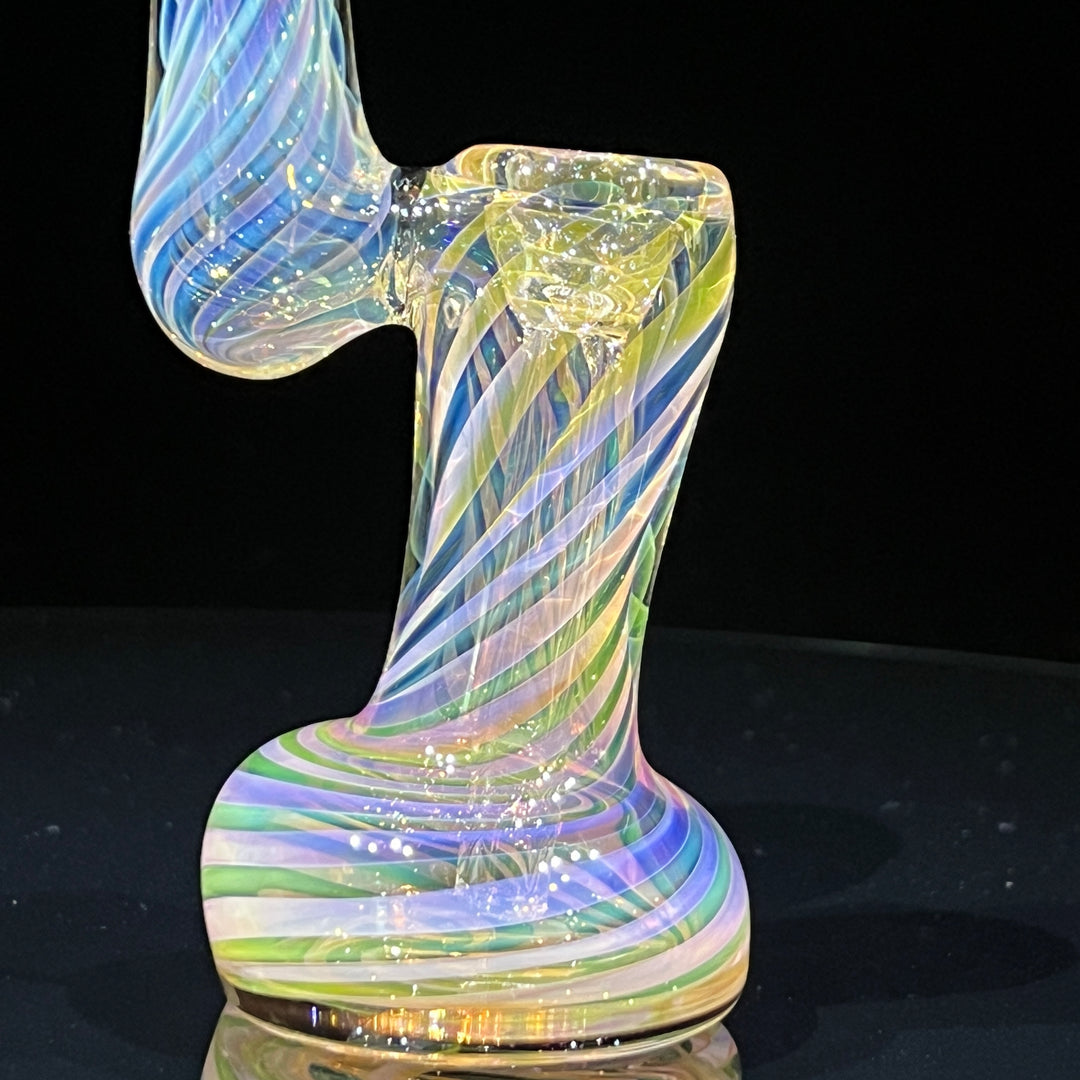 Thick Fumed Sherlock Bubbler Glass Pipe Chuck Glass