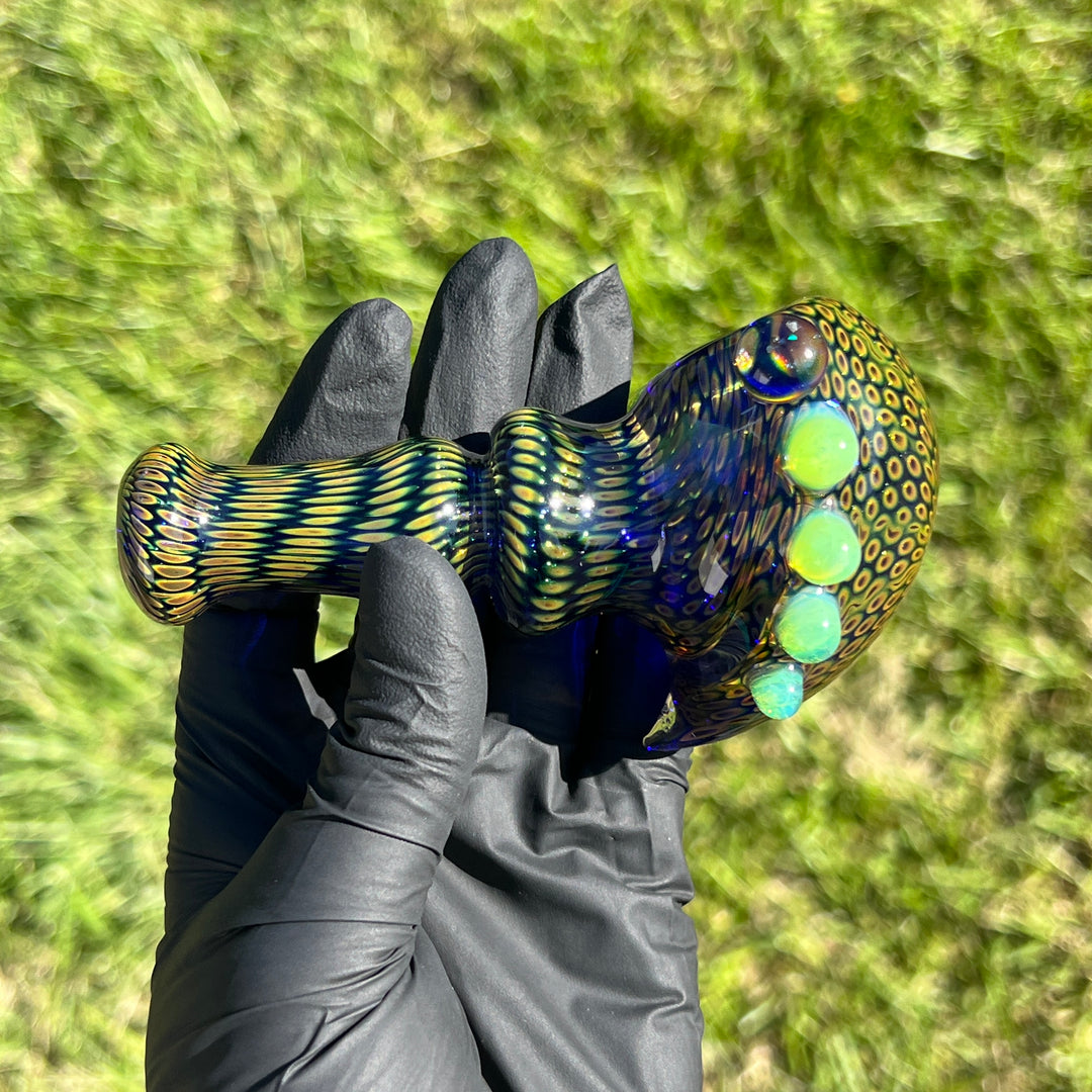 Snakeskin Spoon Large Glass Pipe Firekist Glass   