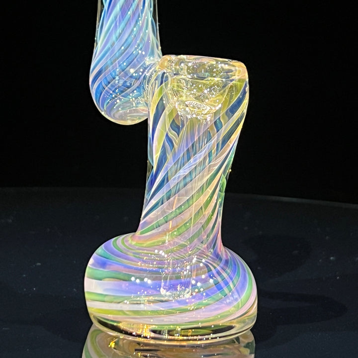 Thick Fumed Sherlock Bubbler Glass Pipe Chuck Glass