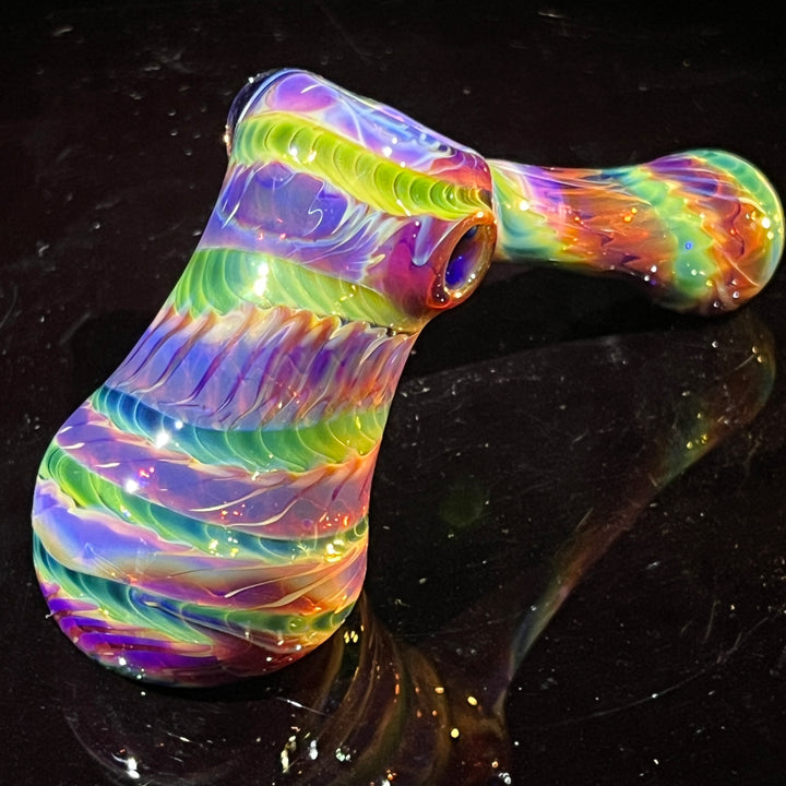 Purple Tie Dye Hammer Bubbler Glass Pipe Jedi Glassworks   