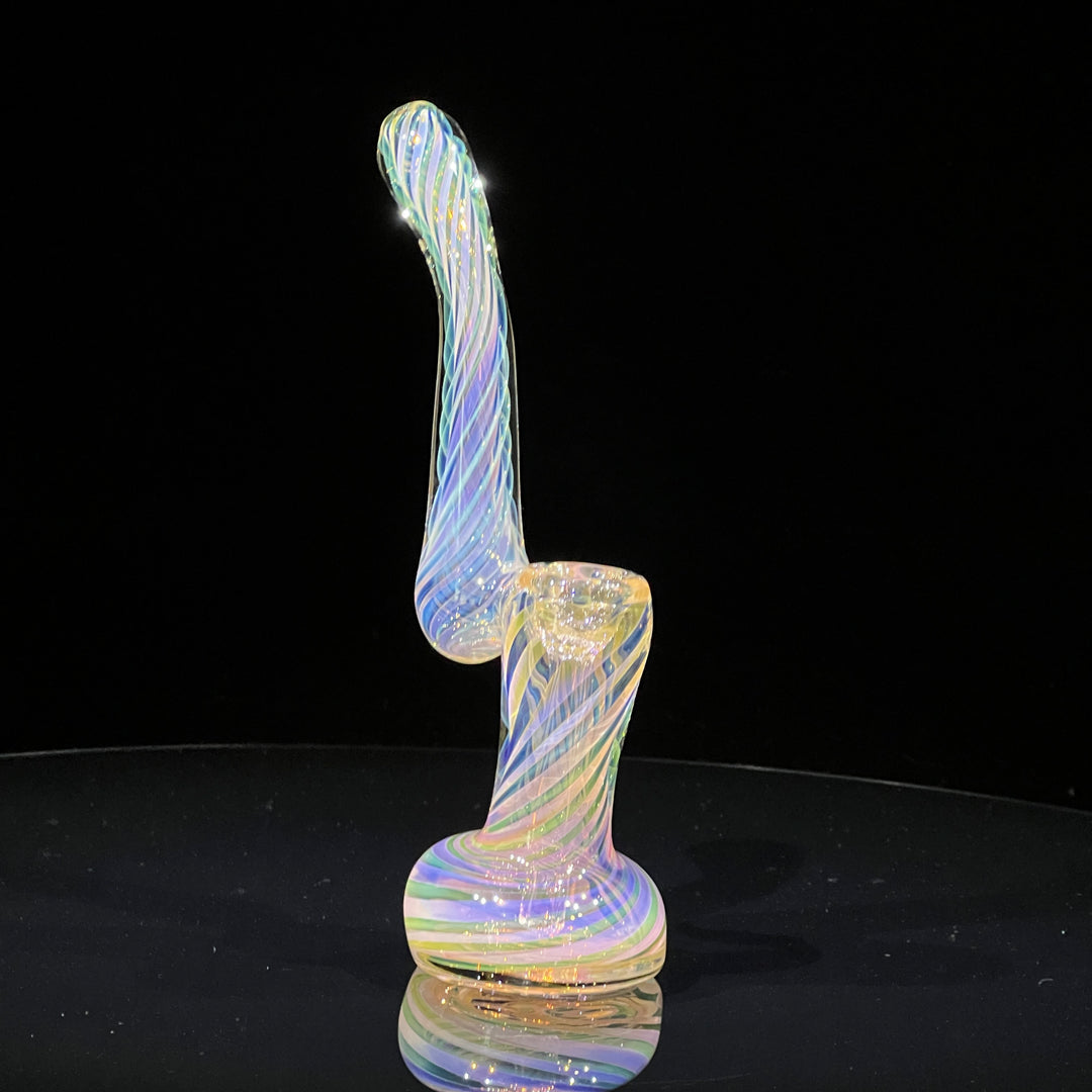 Thick Fumed Sherlock Bubbler Glass Pipe Chuck Glass