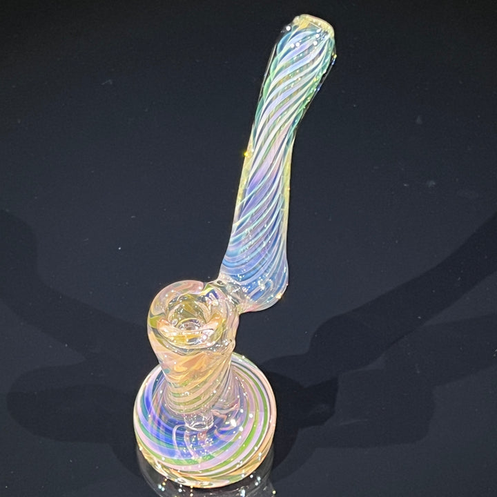 Thick Fumed Sherlock Bubbler Glass Pipe Chuck Glass