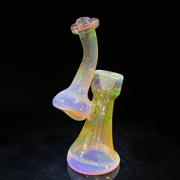 Gold Fume Bubbler with Purple Carb Glass Pipe Cose Glass   