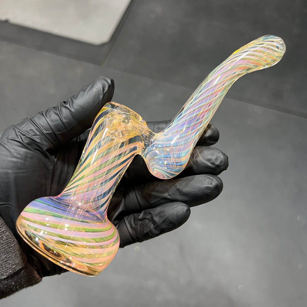 Thick Fumed Sherlock Bubbler Glass Pipe Chuck Glass