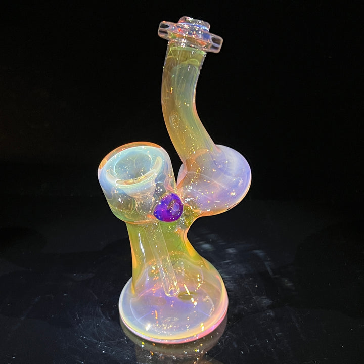 Gold Fume Bubbler with Purple Carb Glass Pipe Cose Glass   