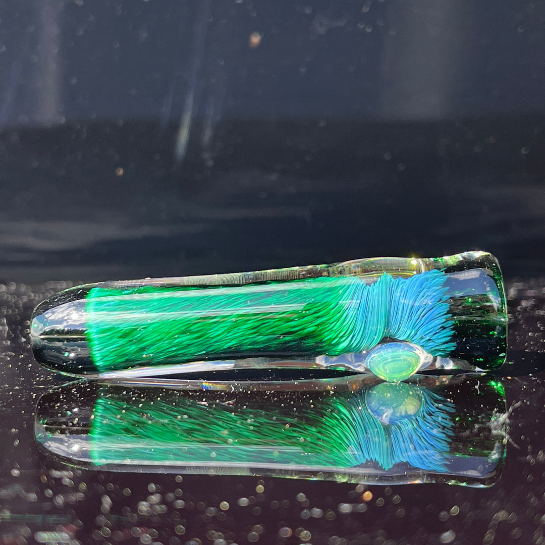 Thick Exp Green Chillum Glass Pipe Chuck Glass   