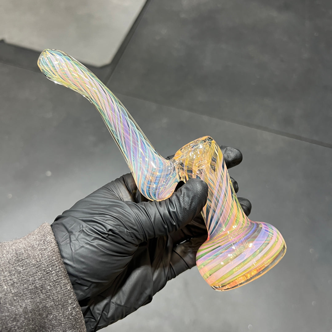 Thick Fumed Sherlock Bubbler Glass Pipe Chuck Glass