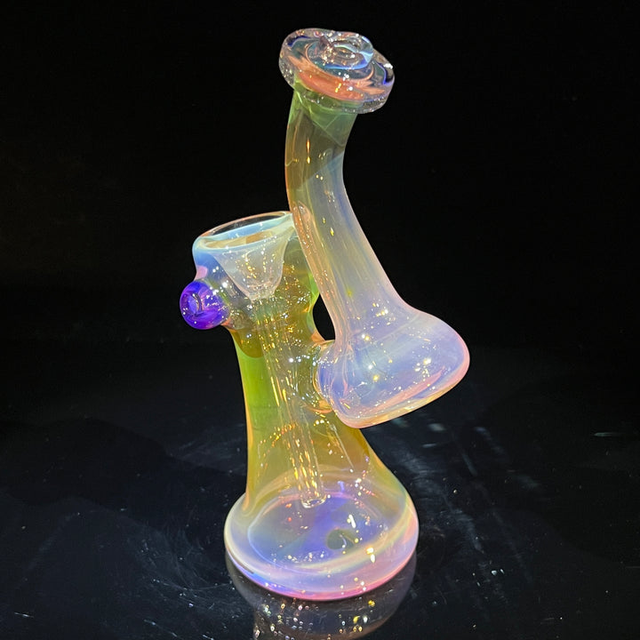 Gold Fume Bubbler with Purple Carb Glass Pipe Cose Glass   