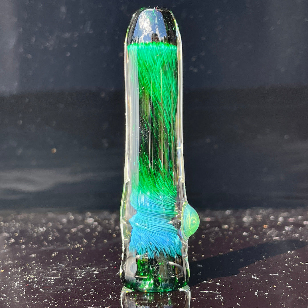 Thick Exp Green Chillum Glass Pipe Chuck Glass   