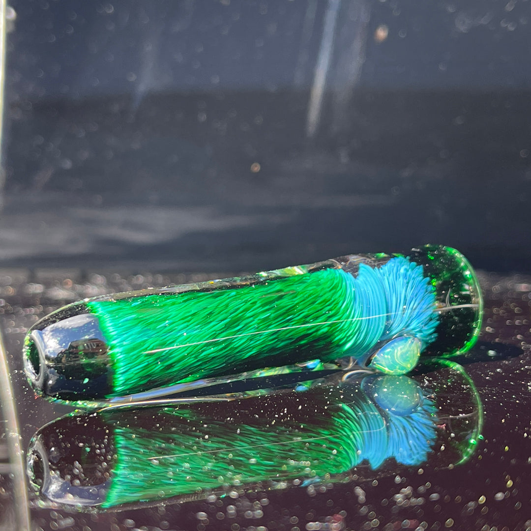 Thick Exp Green Chillum Glass Pipe Chuck Glass   