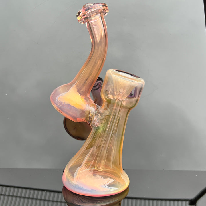 Gold Fume Bubbler with Purple Carb Glass Pipe Cose Glass   