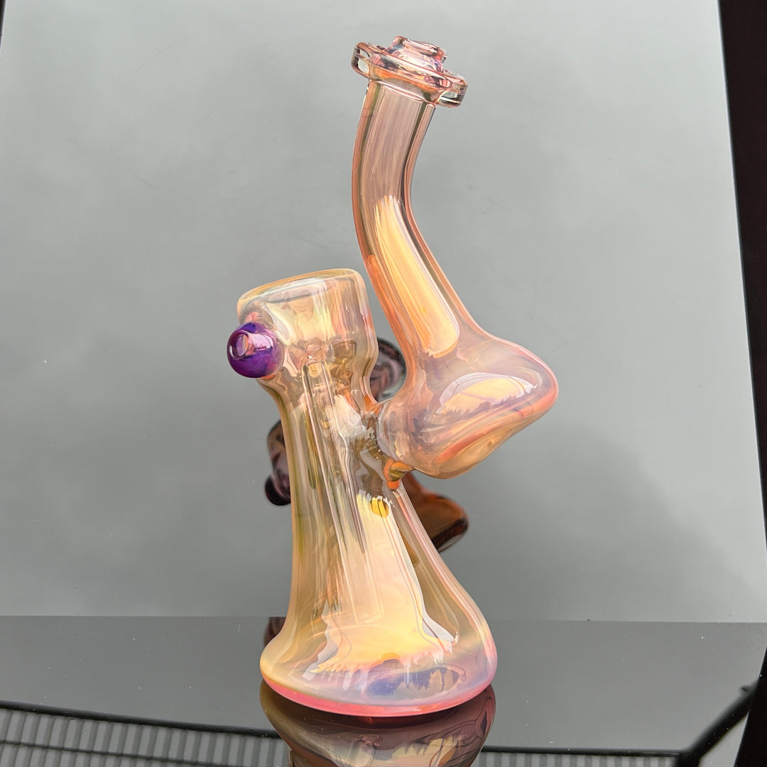 Gold Fume Bubbler with Purple Carb Glass Pipe Cose Glass   