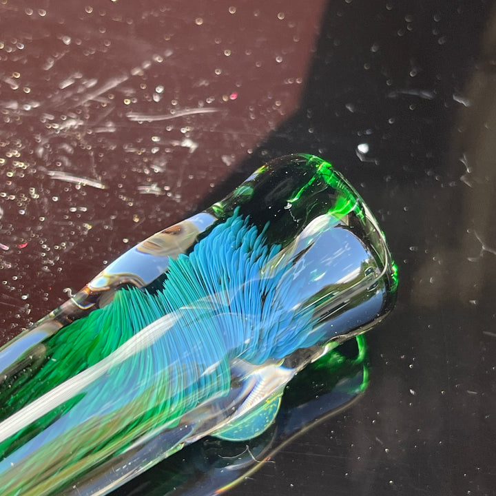 Thick Exp Green Chillum Glass Pipe Chuck Glass   