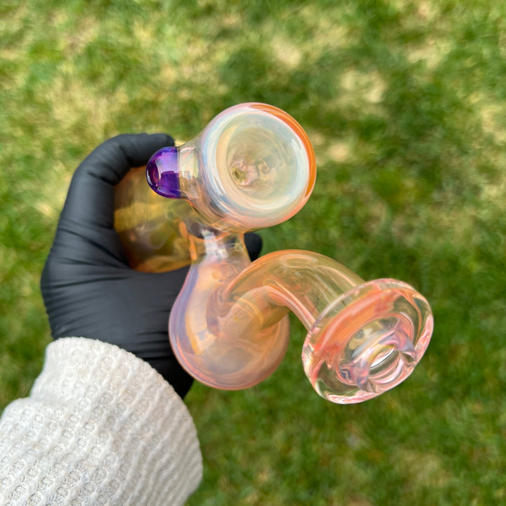 Gold Fume Bubbler with Purple Carb Glass Pipe Cose Glass   