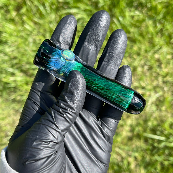 Thick Exp Green Chillum Glass Pipe Chuck Glass   