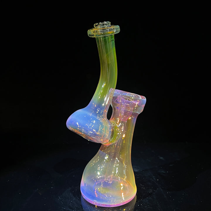 Gold Fume Bubbler with Lavender Carb Glass Pipe Cose Glass   