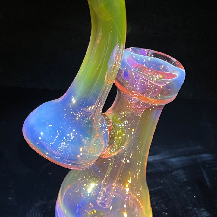 Gold Fume Bubbler with Lavender Carb Glass Pipe Cose Glass   