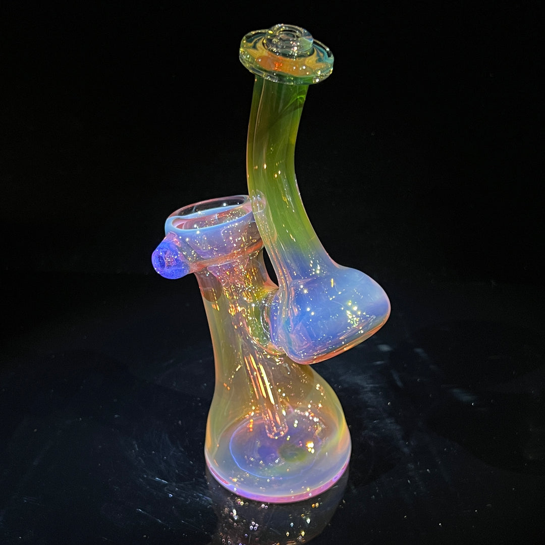 Gold Fume Bubbler with Lavender Carb Glass Pipe Cose Glass   