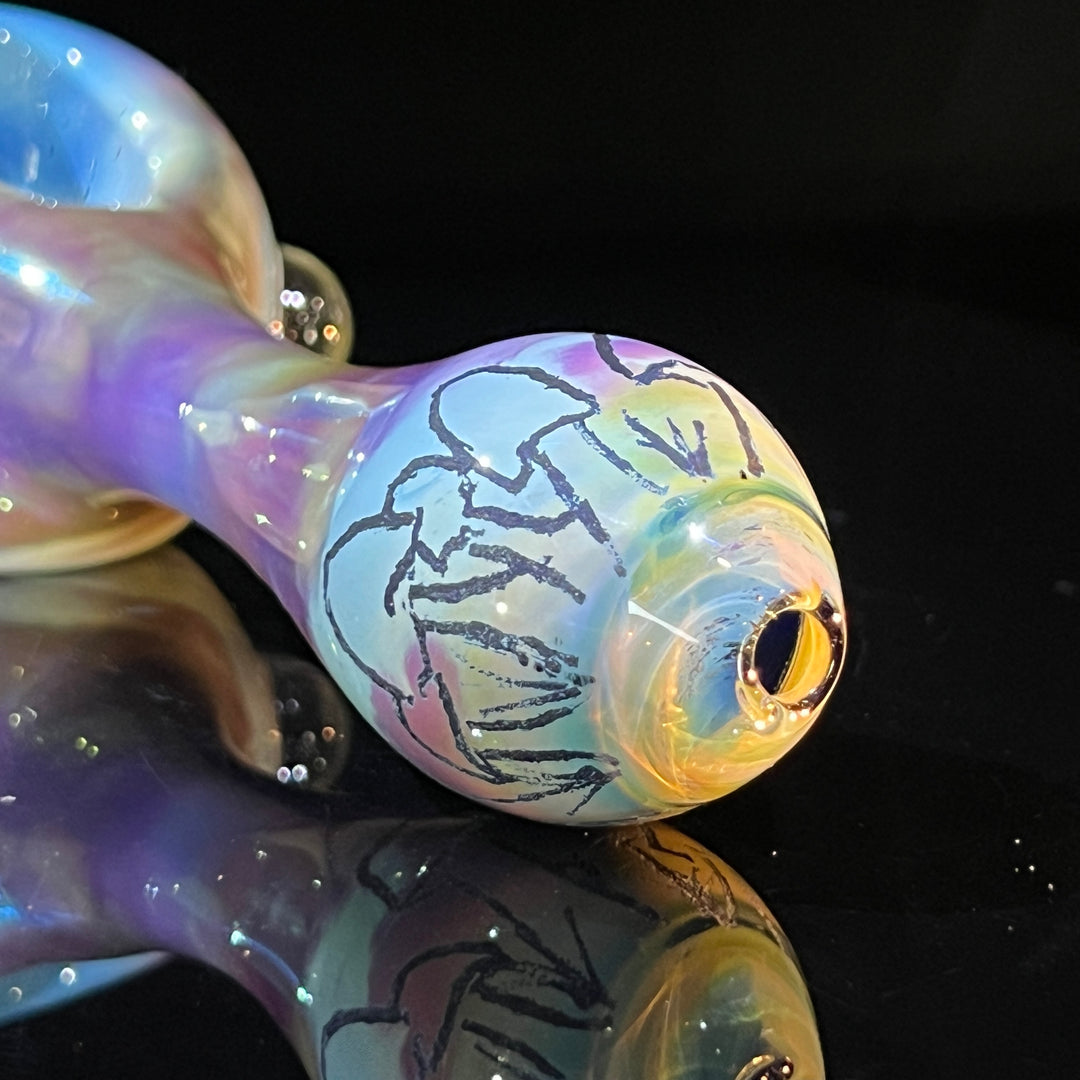 Watercolor Mushroom Spoon Glass Pipe Street Kitty Glass   