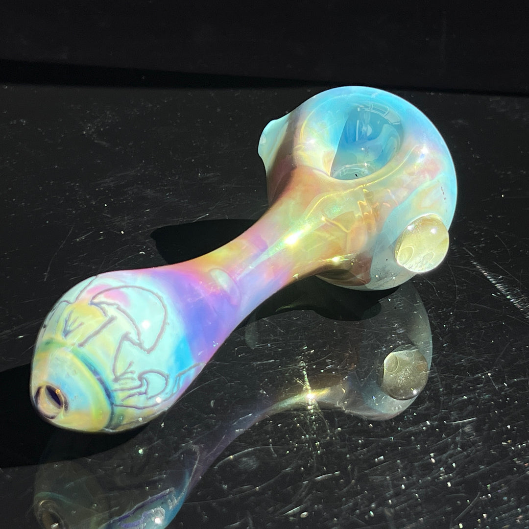 Watercolor Mushroom Spoon Glass Pipe Street Kitty Glass   