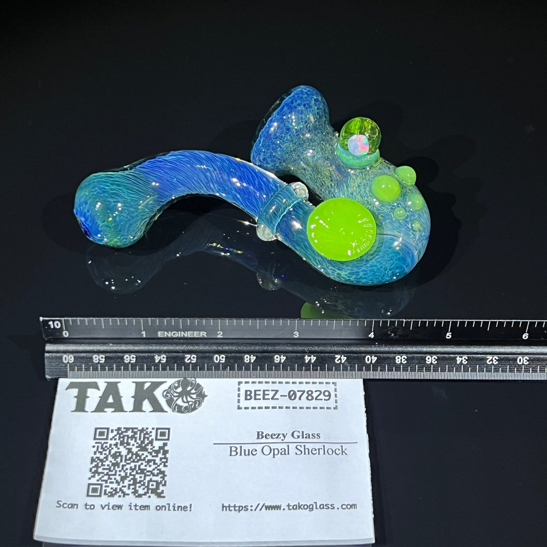 Blue Opal Sherlock Glass Pipe Beezy Glass