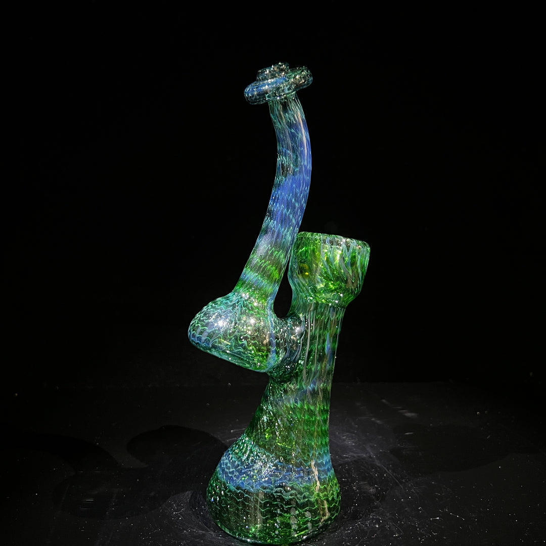 Forest Bubbler with Gold Carb Glass Pipe Cose Glass   