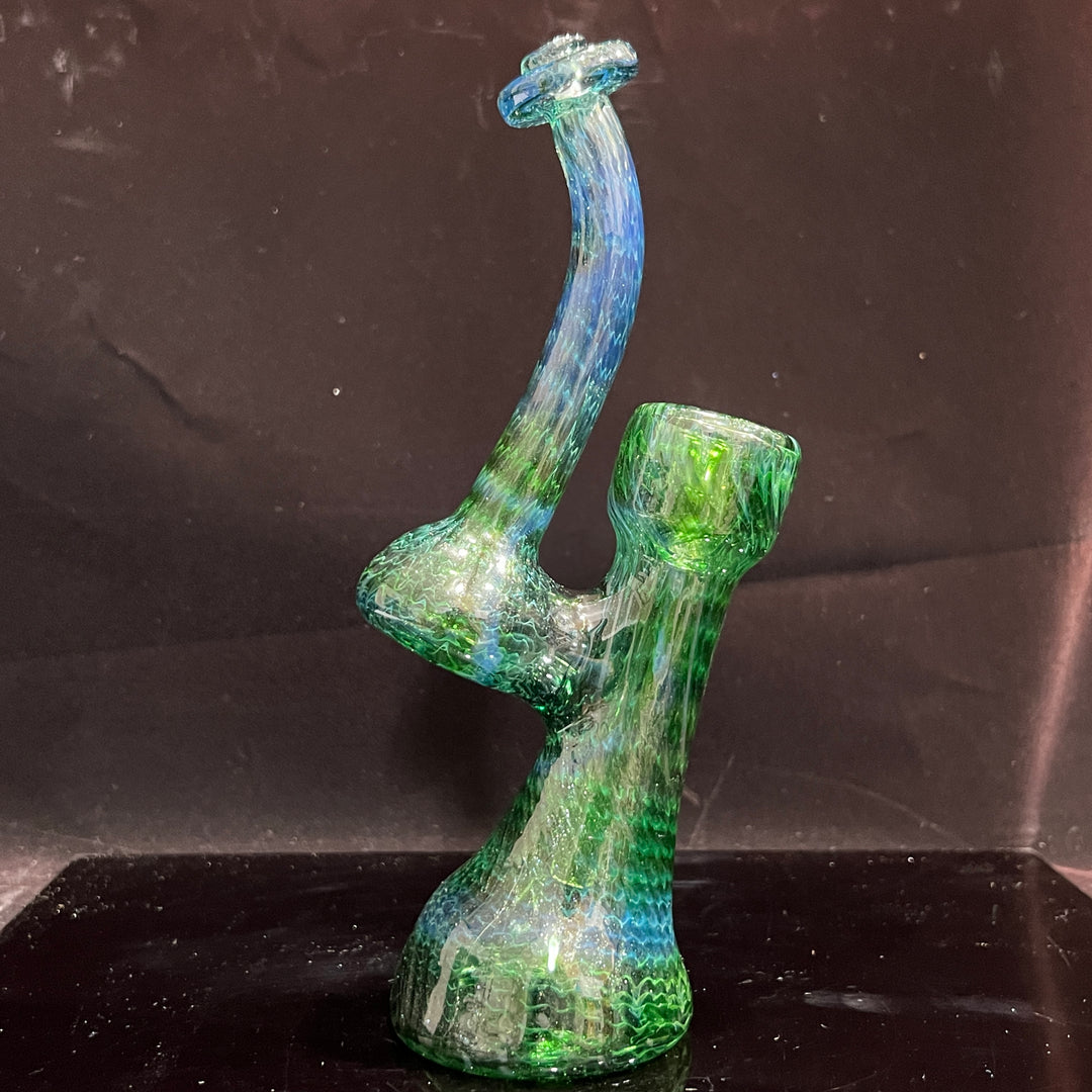 Forest Bubbler with Gold Carb Glass Pipe Cose Glass   