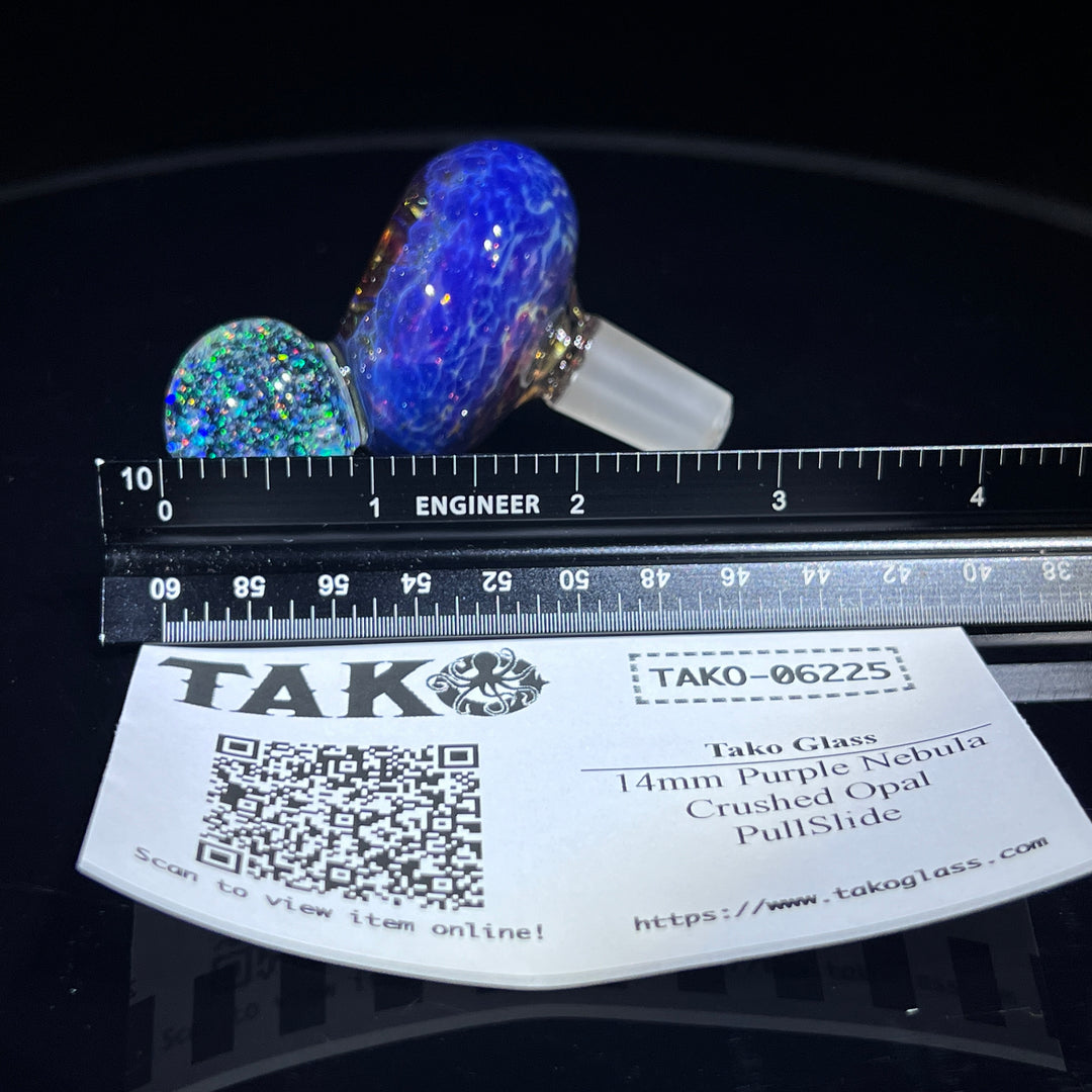 14mm Purple Nebula Crushed Opal PullSlide Accessory Tako Glass   