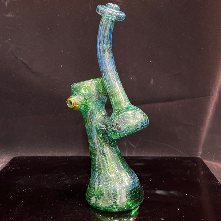 Forest Bubbler with Gold Carb Glass Pipe Cose Glass   