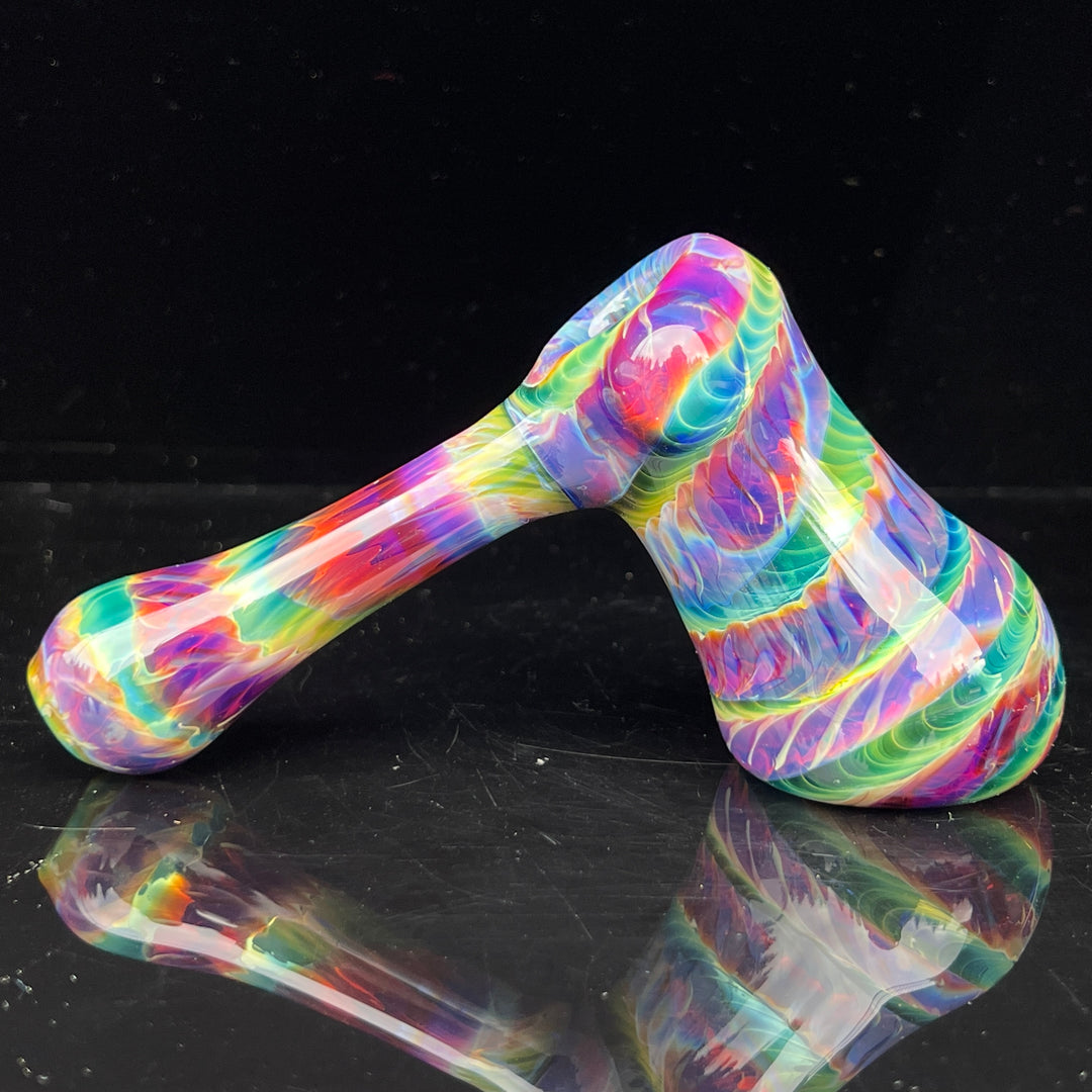 Purple Tie Dye Hammer Bubbler Glass Pipe Jedi Glassworks   