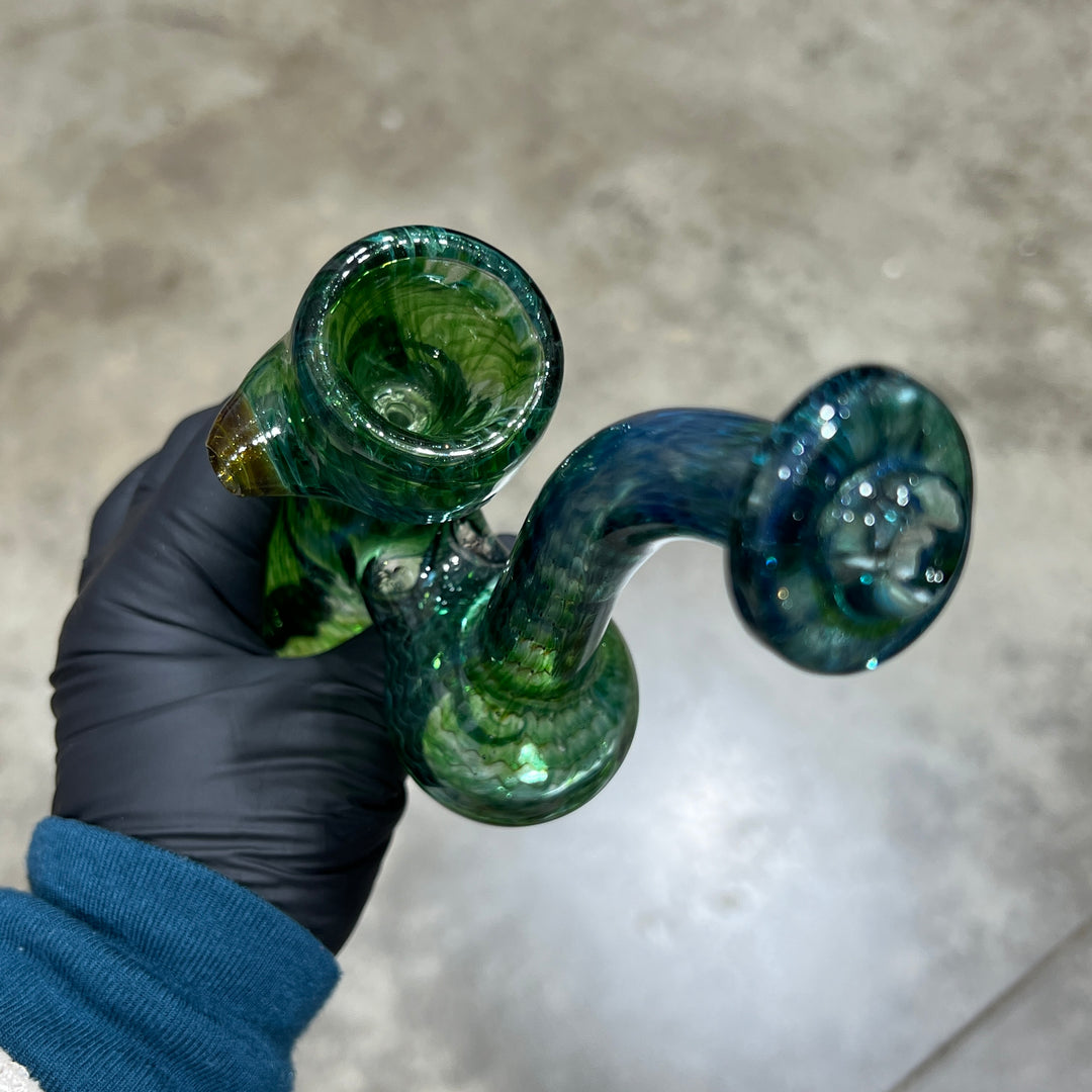 Forest Bubbler with Gold Carb Glass Pipe Cose Glass   