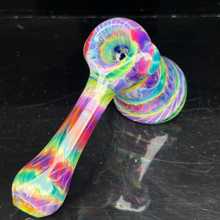 Purple Tie Dye Hammer Bubbler Glass Pipe Jedi Glassworks   