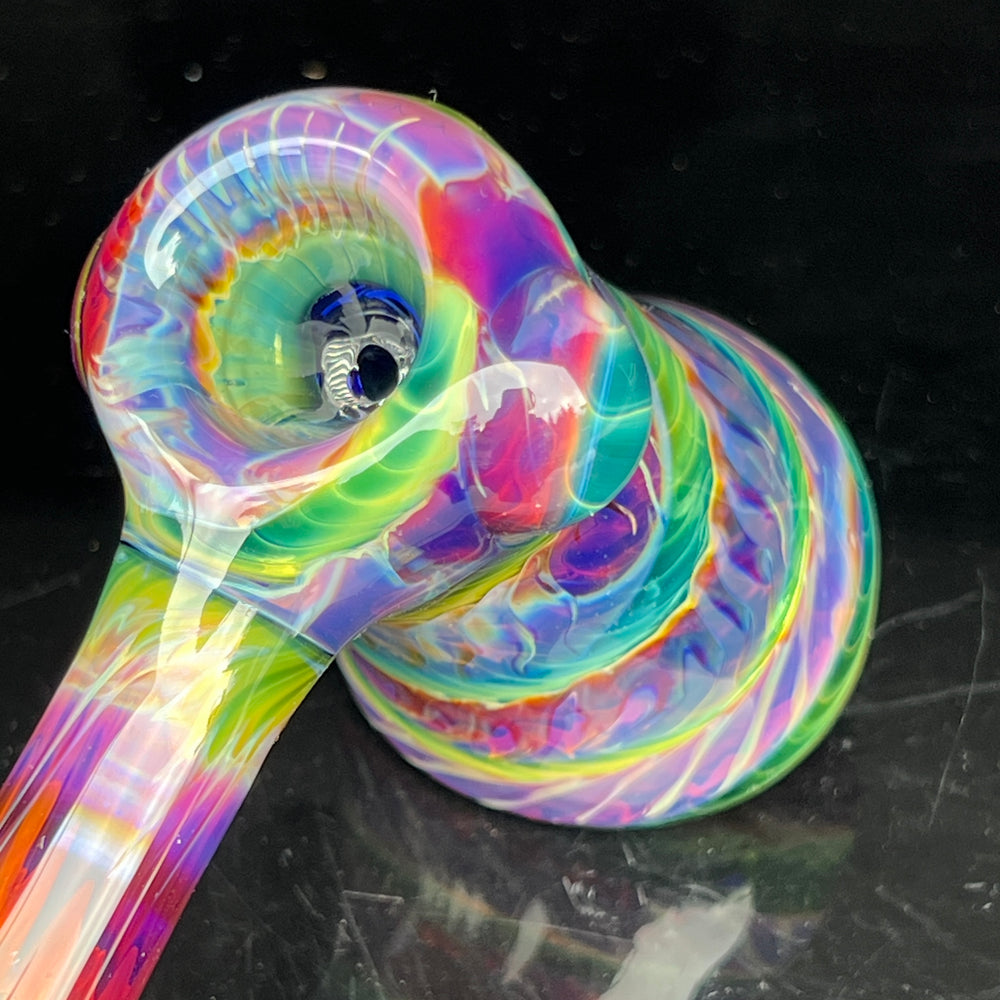 Purple Tie Dye Hammer Bubbler Glass Pipe Jedi Glassworks   