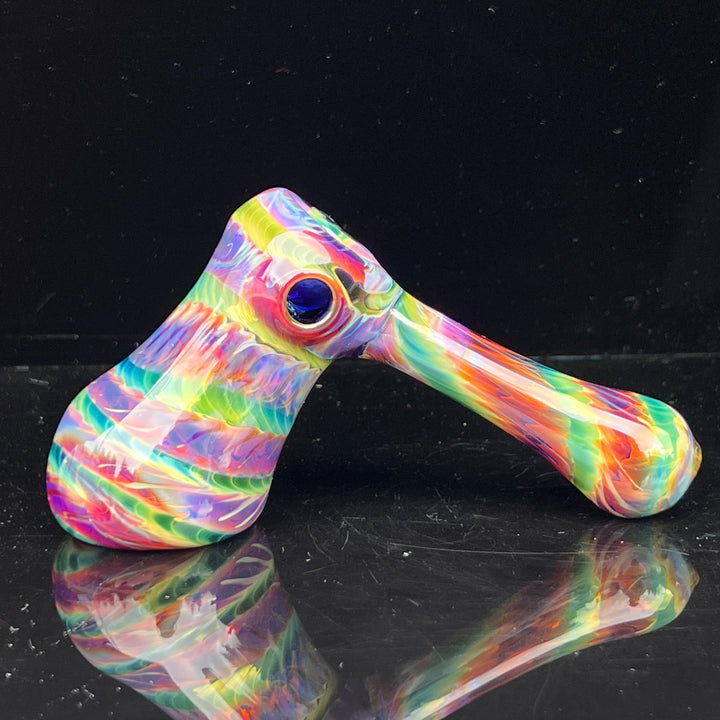 Purple Tie Dye Hammer Bubbler Glass Pipe Jedi Glassworks   