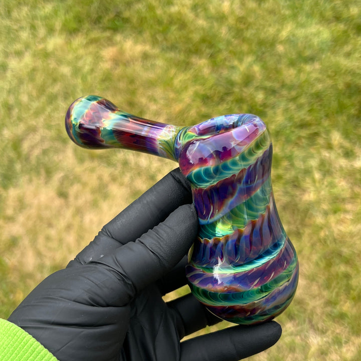 Purple Tie Dye Hammer Bubbler Glass Pipe Jedi Glassworks   