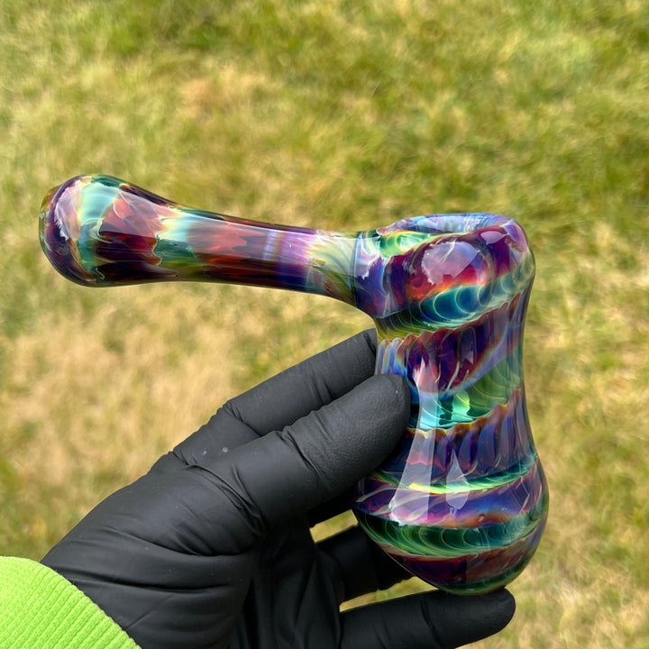 Purple Tie Dye Hammer Bubbler Glass Pipe Jedi Glassworks   